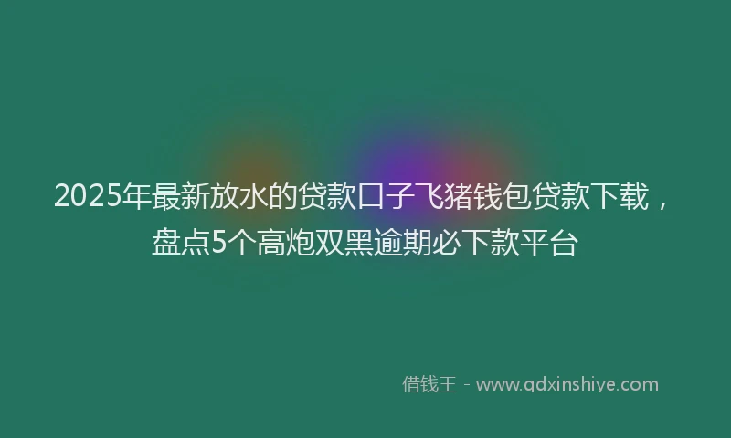 2025年最新放水的贷款口子飞猪钱包贷款下载，盘点5个高炮双黑逾期必下款平台