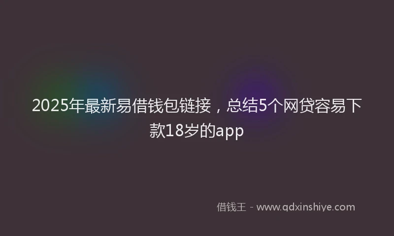 2025年最新易借钱包链接，总结5个网贷容易下款18岁的app