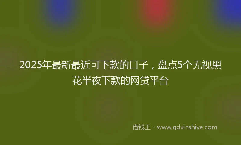 2025年最新最近可下款的口子，盘点5个无视黑花半夜下款的网贷平台