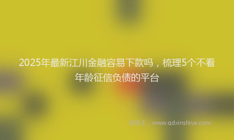2025年最新江川金融容易下款吗，梳理5个不看年龄征信负债的平台