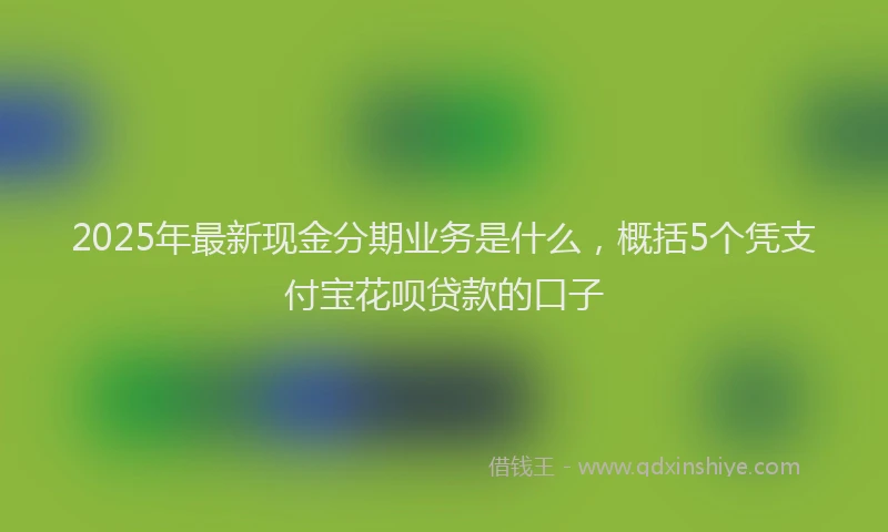 2025年最新现金分期业务是什么，概括5个凭支付宝花呗贷款的口子