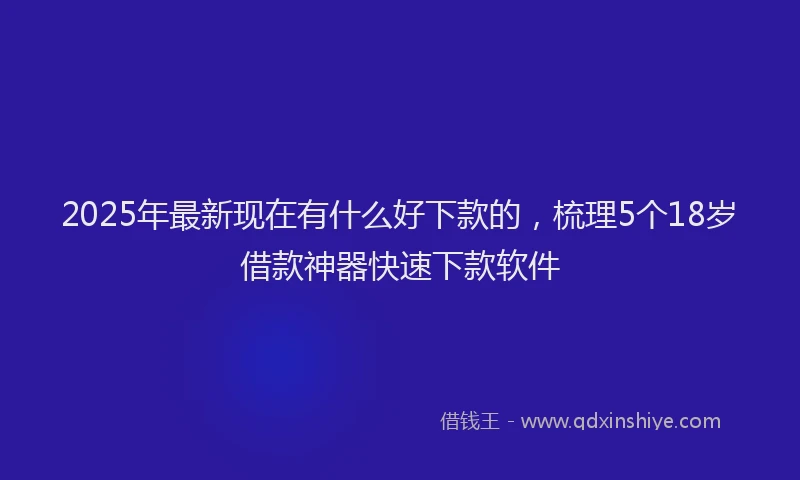 2025年最新现在有什么好下款的，梳理5个18岁借款神器快速下款软件