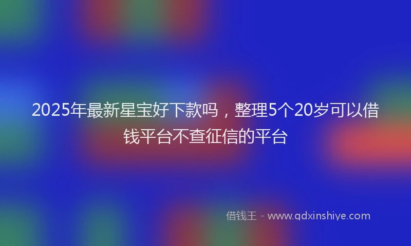 2025年最新星宝好下款吗，整理5个20岁可以借钱平台不查征信的平台