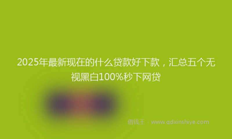 2025年最新现在的什么贷款好下款，汇总五个无视黑白100%秒下网贷