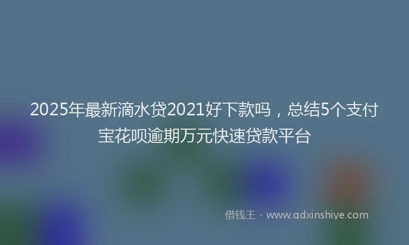 2025年最新滴水贷2021好下款吗，总结5个支付宝花呗逾期万元快速贷款平台