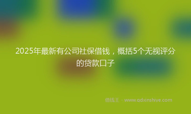 2025年最新有公司社保借钱，概括5个无视评分的贷款口子