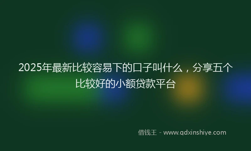 2025年最新比较容易下的口子叫什么，分享五个比较好的小额贷款平台