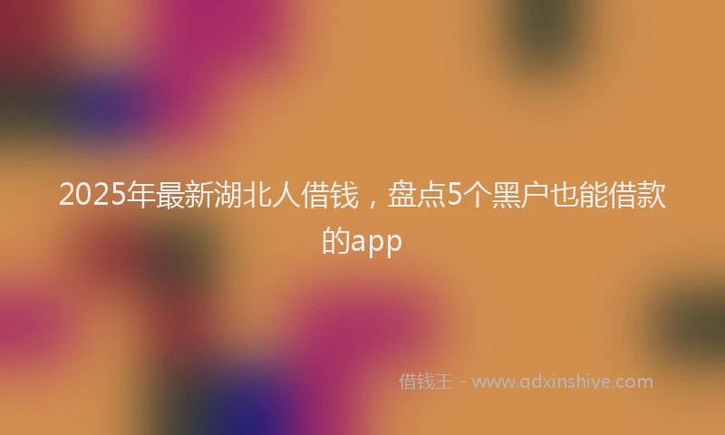 2025年最新湖北人借钱，盘点5个黑户也能借款的app