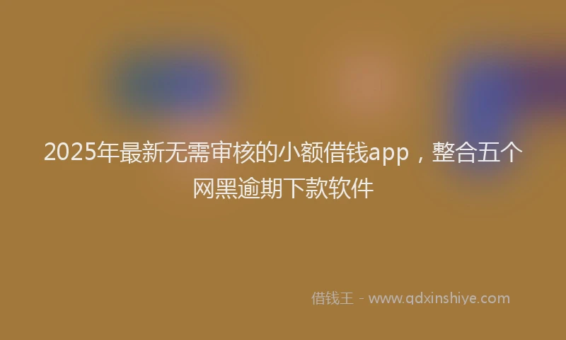 2025年最新无需审核的小额借钱app，整合五个网黑逾期下款软件