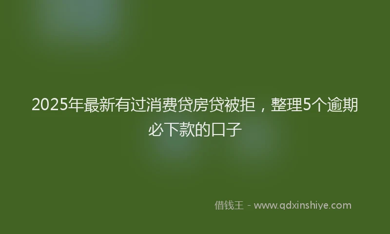 2025年最新有过消费贷房贷被拒，整理5个逾期必下款的口子