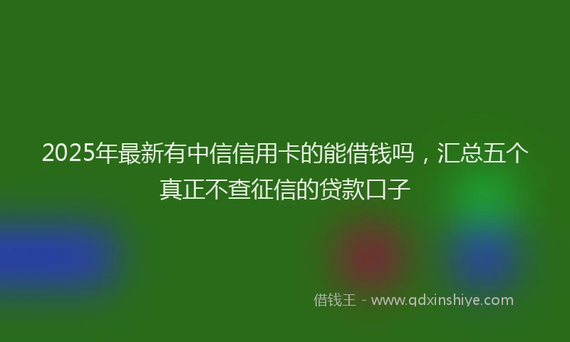 2025年最新有中信信用卡的能借钱吗，汇总五个真正不查征信的贷款口子