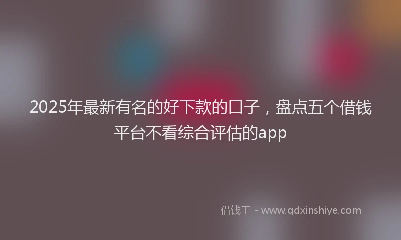 2025年最新有名的好下款的口子，盘点五个借钱平台不看综合评估的app