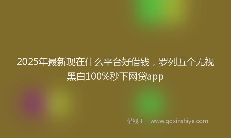 2025年最新现在什么平台好借钱，罗列五个无视黑白100%秒下网贷app