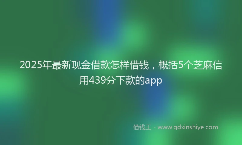2025年最新现金借款怎样借钱，概括5个芝麻信用439分下款的app