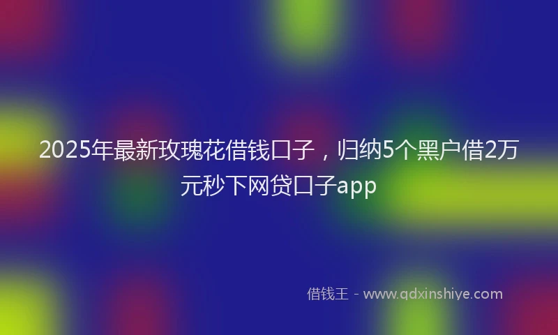 2025年最新玫瑰花借钱口子，归纳5个黑户借2万元秒下网贷口子app