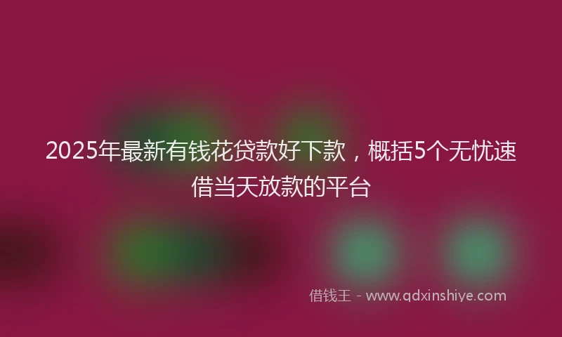 2025年最新有钱花贷款好下款，概括5个无忧速借当天放款的平台