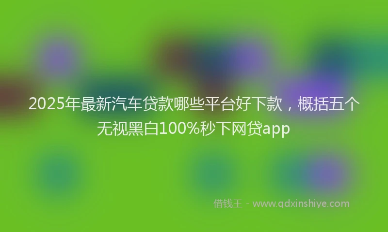 2025年最新汽车贷款哪些平台好下款，概括五个无视黑白100%秒下网贷app