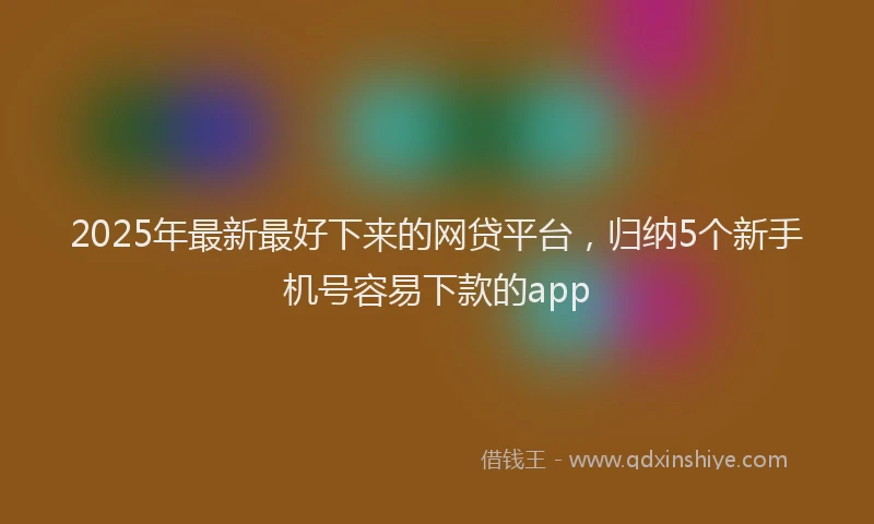 2025年最新最好下来的网贷平台，归纳5个新手机号容易下款的app