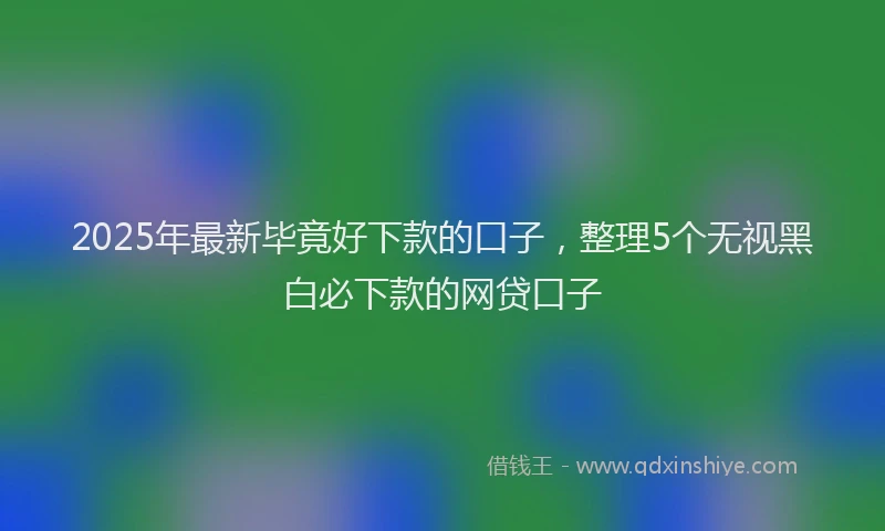 2025年最新毕竟好下款的口子，整理5个无视黑白必下款的网贷口子