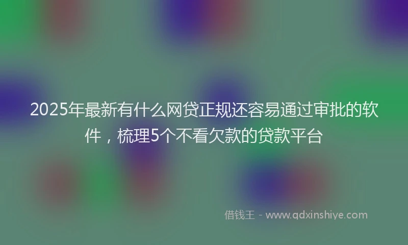 2025年最新有什么网贷正规还容易通过审批的软件，梳理5个不看欠款的贷款平台