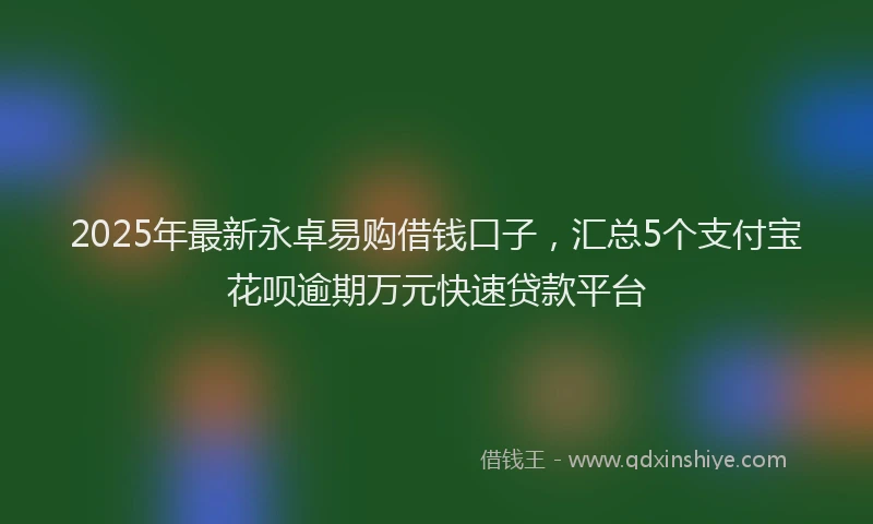 2025年最新永卓易购借钱口子，汇总5个支付宝花呗逾期万元快速贷款平台