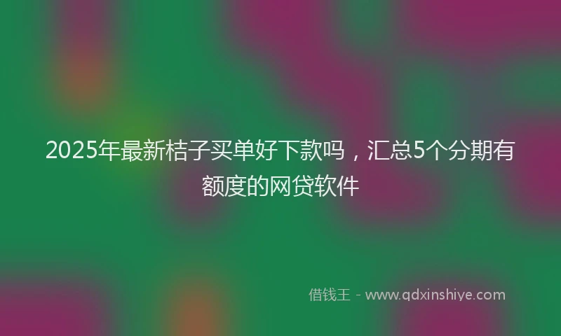 2025年最新桔子买单好下款吗，汇总5个分期有额度的网贷软件