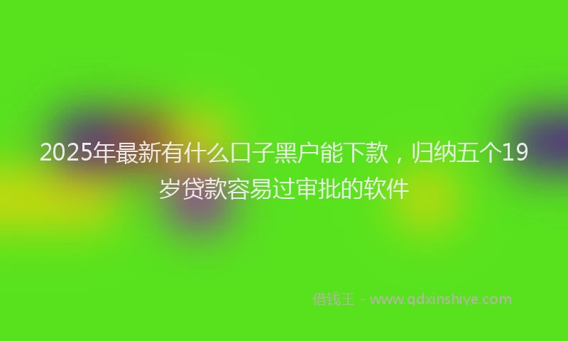 2025年最新有什么口子黑户能下款，归纳五个19岁贷款容易过审批的软件