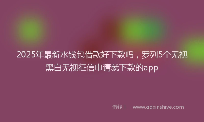 2025年最新水钱包借款好下款吗，罗列5个无视黑白无视征信申请就下款的app