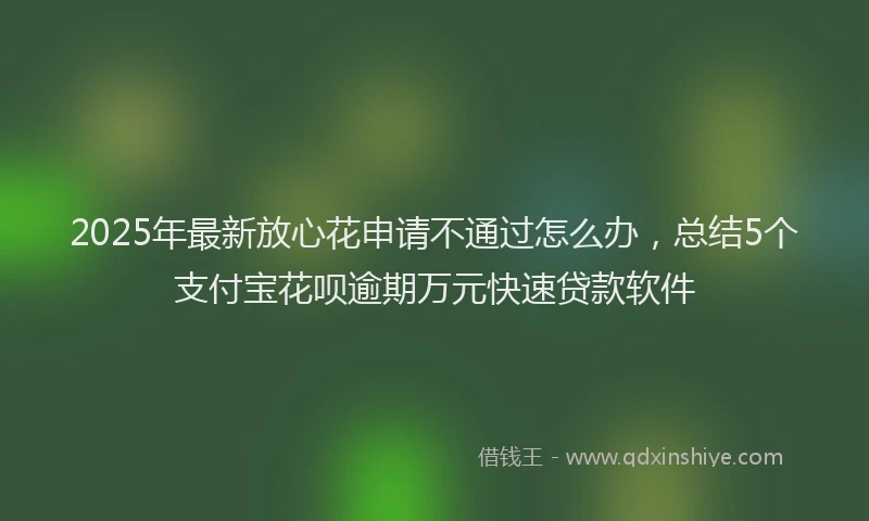2025年最新放心花申请不通过怎么办，总结5个支付宝花呗逾期万元快速贷款软件