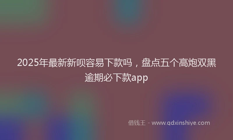 2025年最新新呗容易下款吗，盘点五个高炮双黑逾期必下款app