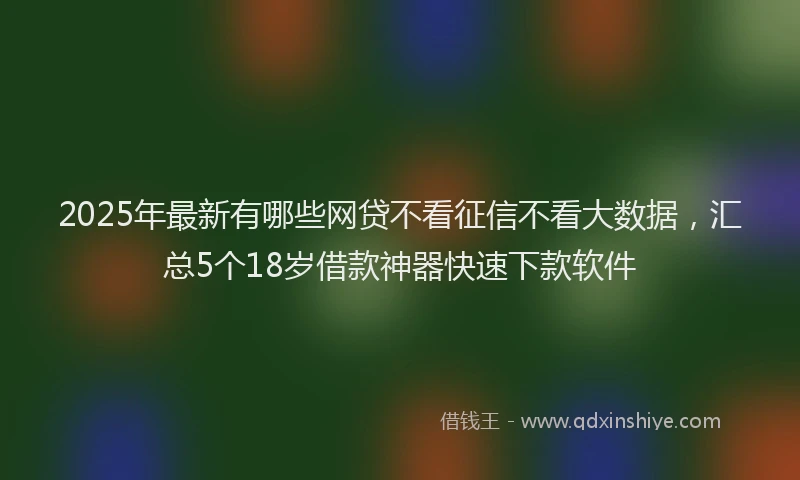 2025年最新有哪些网贷不看征信不看大数据，汇总5个18岁借款神器快速下款软件