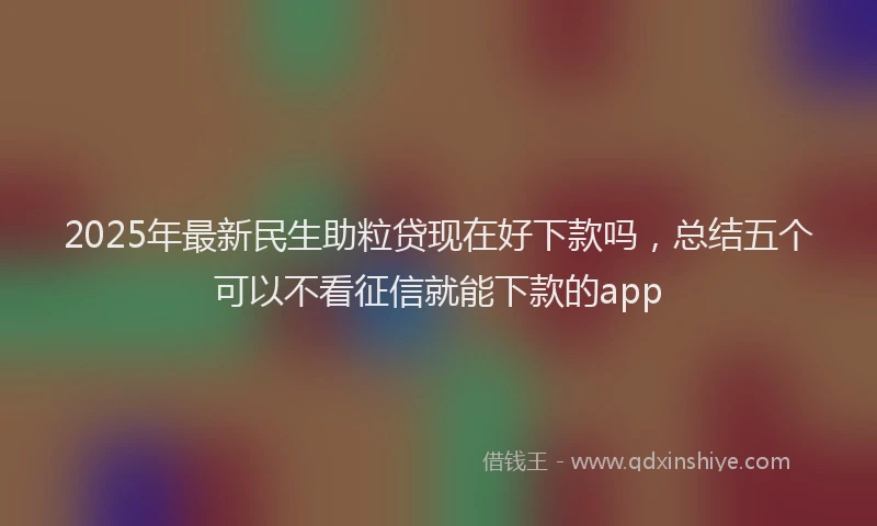 2025年最新民生助粒贷现在好下款吗，总结五个可以不看征信就能下款的app