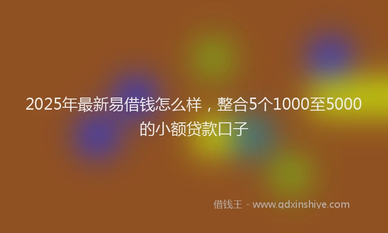 2025年最新易借钱怎么样，整合5个1000至5000的小额贷款口子