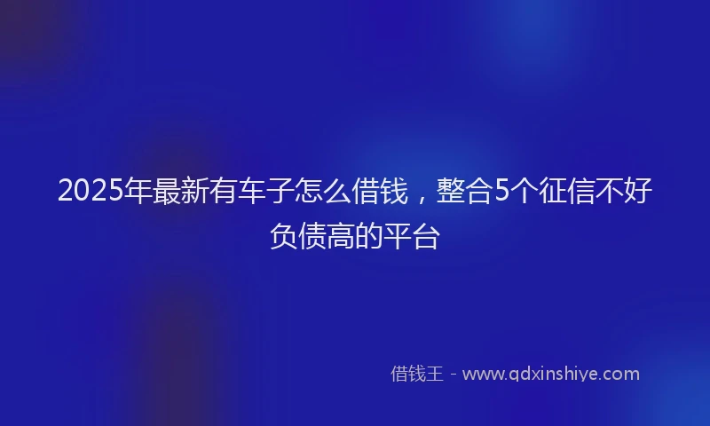 2025年最新有车子怎么借钱，整合5个征信不好负债高的平台