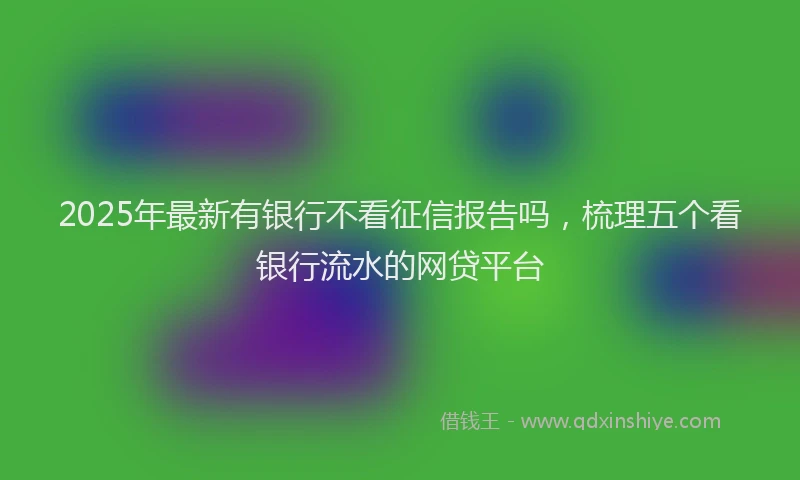 2025年最新有银行不看征信报告吗，梳理五个看银行流水的网贷平台