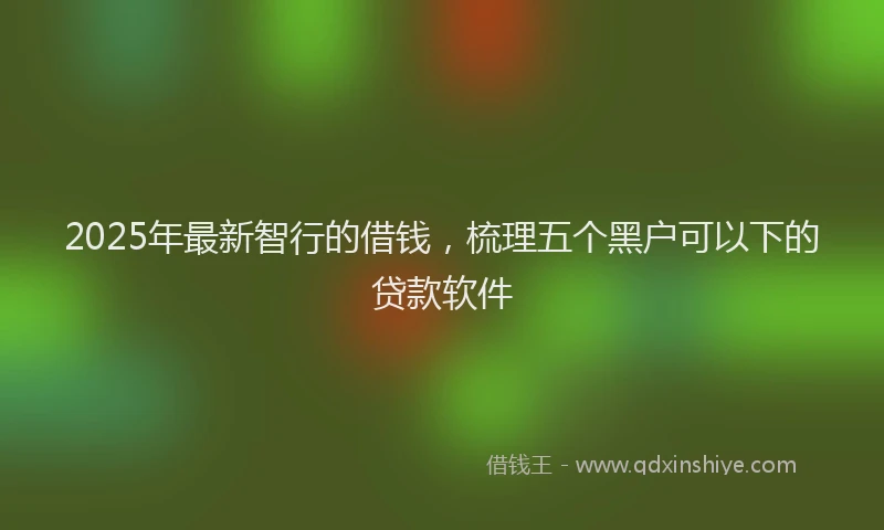 2025年最新智行的借钱，梳理五个黑户可以下的贷款软件