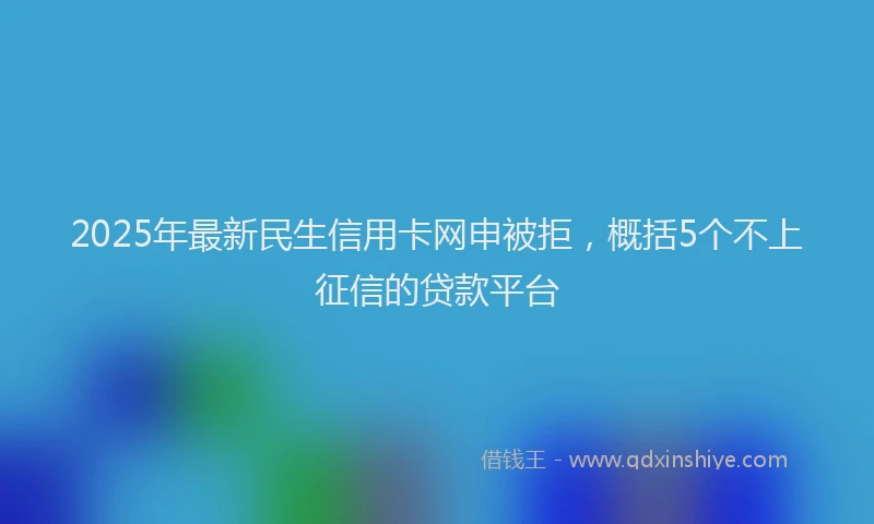 2025年最新民生信用卡网申被拒，概括5个不上征信的贷款平台