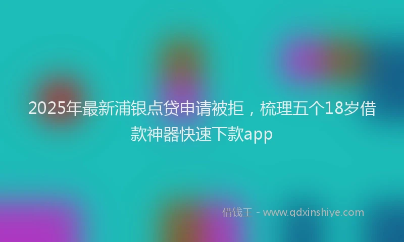 2025年最新浦银点贷申请被拒，梳理五个18岁借款神器快速下款app