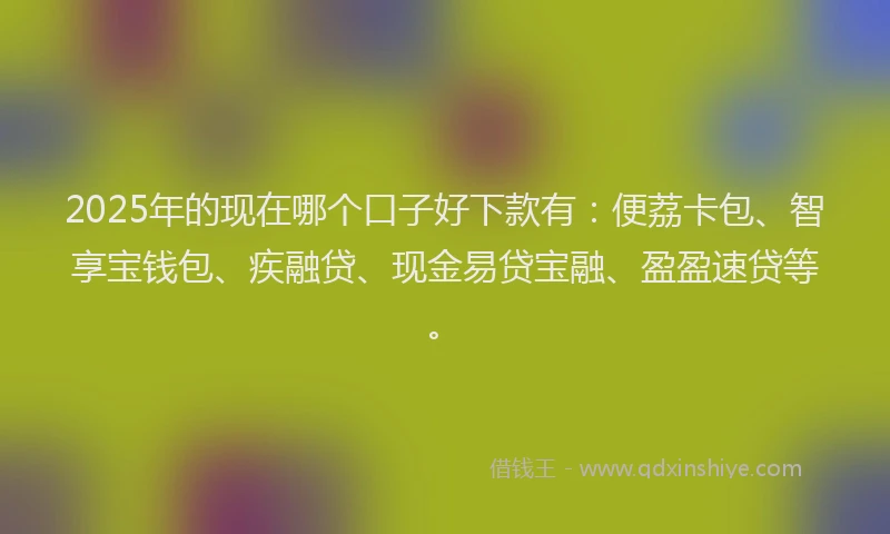 2025年的现在哪个口子好下款有:便荔卡包、智享宝钱包、疾融贷、现金易贷宝融、盈盈速贷等。