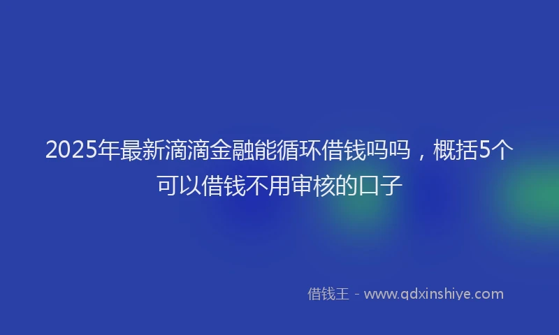 2025年最新滴滴金融能循环借钱吗吗，概括5个可以借钱不用审核的口子