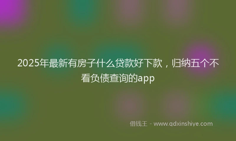 2025年最新有房子什么贷款好下款，归纳五个不看负债查询的app
