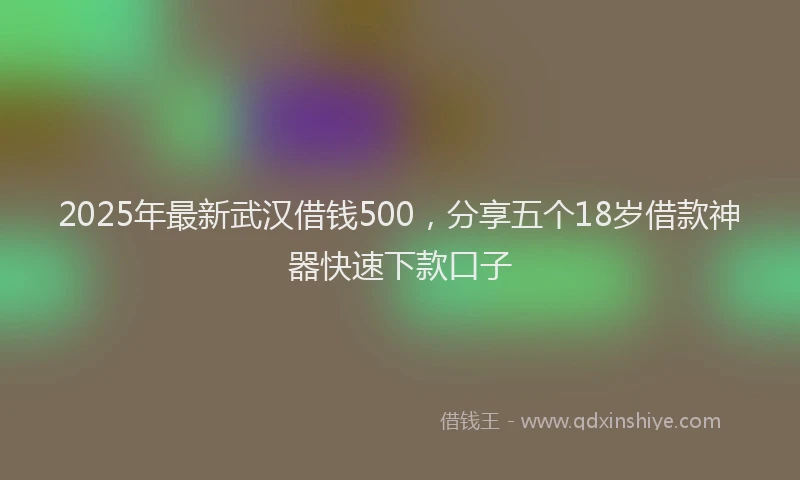 2025年最新武汉借钱500，分享五个18岁借款神器快速下款口子