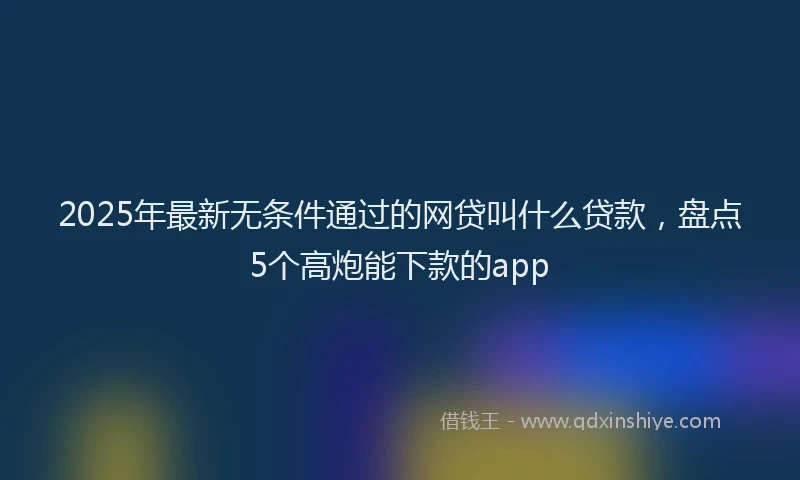 2025年最新无条件通过的网贷叫什么贷款，盘点5个高炮能下款的app