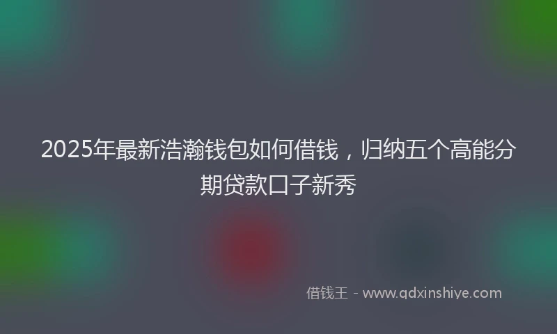 2025年最新浩瀚钱包如何借钱，归纳五个高能分期贷款口子新秀
