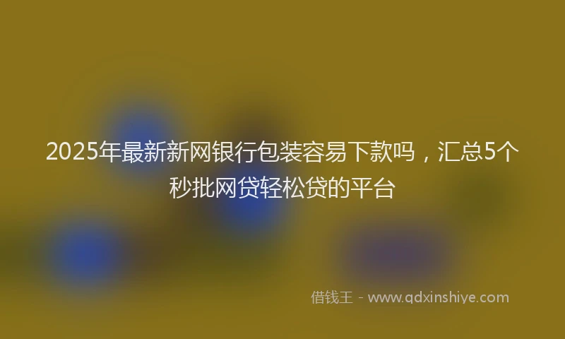 2025年最新新网银行包装容易下款吗，汇总5个秒批网贷轻松贷的平台