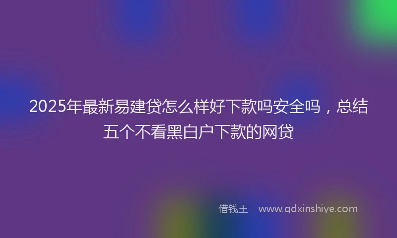 2025年最新易建贷怎么样好下款吗安全吗，总结五个不看黑白户下款的网贷
