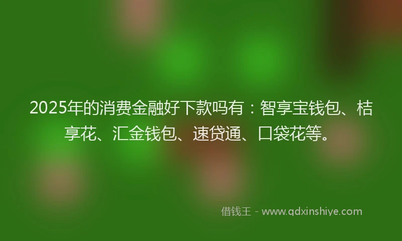 2025年的消费金融好下款吗有：智享宝钱包、桔享花、汇金钱包、速贷通、口袋花等。