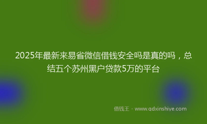 2025年最新来易省微信借钱安全吗是真的吗，总结五个苏州黑户贷款5万的平台