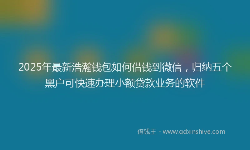 2025年最新浩瀚钱包如何借钱到微信，归纳五个黑户可快速办理小额贷款业务的软件