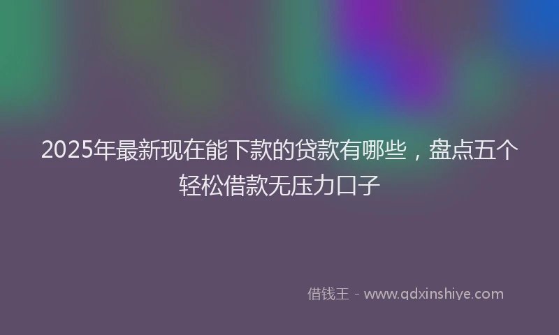 2025年最新现在能下款的贷款有哪些，盘点五个轻松借款无压力口子